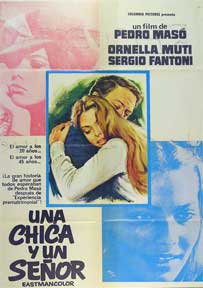 Item #55-1737 Chica y un senor, Una [movie poster]. (Cartel de la película). Queta Claver...
