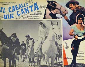 Direccin: Julian Soler. Con Luis Aguilar, Joaquin Cordero, Olivia Michel - El Caballo Que Canta [Movie Poster]. (Cartel de la Pelcula)