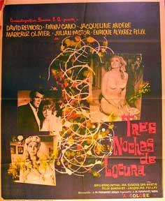 Item #55-1871 Tres Noches de Locura [movie poster]. (Cartel de la película). Rafael Portillo....