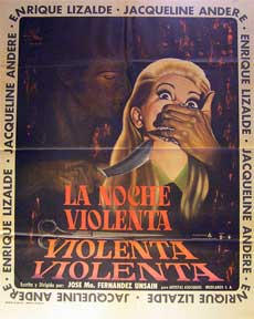 Item #55-1887 La Noche Violenta [movie poster]. (Cartel de la película). Jacqueline Andere...