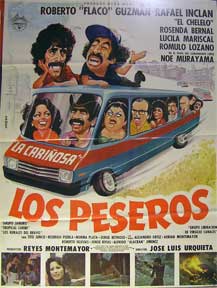 Item #55-1989 Los Peseros [movie poster]. (Cartel de la película). Rafael Inclán Dirección: José Luis Urquieta. Con Roberto Guzmán, Tito Junco.