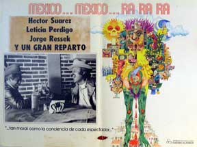 Item #55-2032 Mexico Mexico Ra Ra Ra [movie poster]. (Cartel de la película). Juan Angel Martinez Dirección: Gustavo Alatriste. Con Socorro Avelar, Hector Suarez.