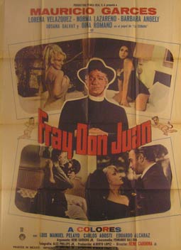 Item #55-2054 Fray Don Juan. Movie poster. (Cartel de la Película). Eduardo Alcaraz Dirección: René Cardona Jr. Con Carlos Agostí, Barbara Angely.