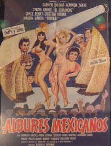 Item #55-2101 Albures Mexicanos. Movie poster. (Cartel de la Película). Alfonso Zayas Dirección: Alfredo B. Crevenna. Con Carmen Salinas, Sergio Ramos.