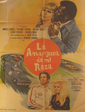 Item #55-2133 La Amargura de mi Raza. Movie poster. (Cartel de la Película). Andres Garcia Dirección: Rubén Galindo. Con Julio Cesar Ilbet, Yolanda Lievana.