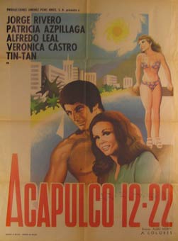 Item #55-2164 Acapulco 12-22. Movie poster. (Cartel de la Película). Patricia Aspillaga...