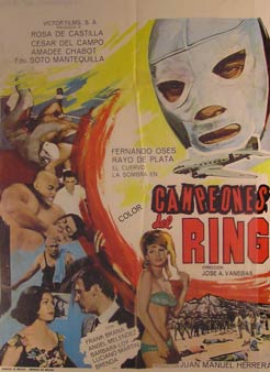 Item #55-2181 Campeones del Ring. Movie poster. (Cartel de la Película). Fernando Soto...