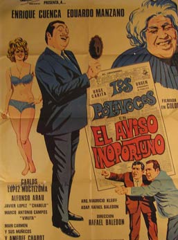 Item #55-2274 El Aviso Inoportuno. Movie poster. (Cartel de la Película). Eduardo Manzano...