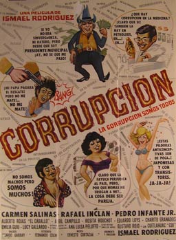 Item #55-2278 Corrupcion. Movie poster. (Cartel de la Película). Rafael Inclan Dirección:...