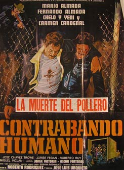 Direccin: Jose Luis Urquieta. Con Mario Almada, Fernando Almada, Carmen Cardenal - Contrabando Humano. Movie Poster. (Cartel de la Pelcula)