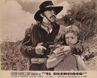 Item #55-2301 El Silencioso. Movie poster. (Cartel de la Película). Luis Aguilar Dirección: Alberto Mariscal. Con Gastón Santos, Guillermo Álvarez Bianchi.