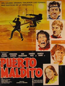 Direccin: Alfredo B. Crevenna. Con Mrio Almada, Fernando Almada, No Murayama - Puerto Maldito. Movie Poster. (Cartel de la Pelcula)