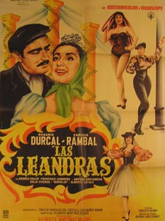 Direccin: Gilberto Martnez Solares. Con Rosario Durcal, Enrique Rambal, Andres Solar - Las Leandras. Movie Poster. (Cartel de la Pelcula)