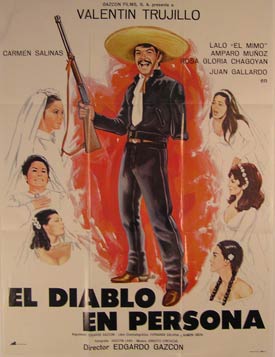 Item #55-2395 El Diablo En Persona. Movie poster. (Cartel de la Película). Amparo Munoz...
