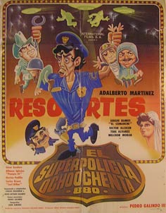 Item #55-2403 El Superpolicia Ochoochenta. Movie poster. (Cartel de la Película). Sergio Ramos...