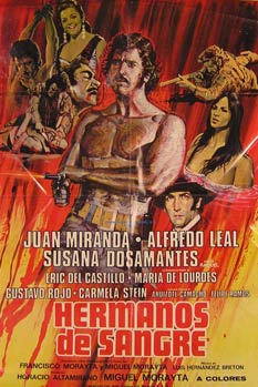 Direccin: Miguel Morayta. Con Juan Miranda, Alfredo Leal, Susana Dosamantes - Hermanos de Sangre. Movie Poster. (Cartel de la Pelcula)