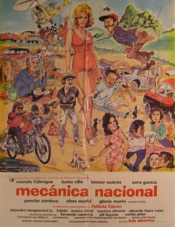 Direccin: Luis Alcoriza. Con Manuel Fabregas, Lucha Villa, Hector Suarez, Sara Garcia - Mecanica Nacional. Movie Poster. (Cartel de la Pelcula)