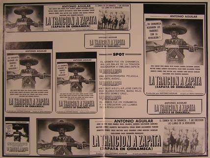 Direccin: Mario Hernandez. Con Antonio Aguilar, Blanca Guerra, Cesar Bono - La Traicion a Zapata. Movie Poster. (Cartel de la Pelcula)