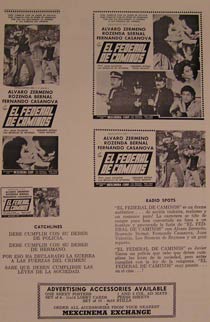 Item #55-2503 El Federal de Caminos. Movie poster. (Cartel de la Película). Rosenda Bernal...