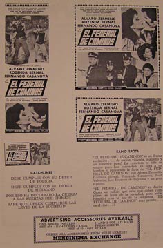 Item #55-2510 El Federal de Caminos. Movie poster. (Cartel de la Película). Rosenda Bernal...