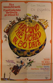 Item #55-2523 Around the World in 80 Days. Movie poster. Michael Anderson, Finlay Currie, David Niven, Cantinflas, dir.