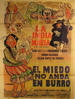 Item #55-2544 El Miedo No Anda En Burro. Movie poster. (Cartel de la Película). Eleazar Garcia...