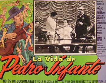 Direccin: Miguel Zacaras. Con Jose Infante Cruz, Maricruz Oliver, Begona Palacios - La Vida de Pedro Infante. Movie Poster. (Cartel de la Pelcula)