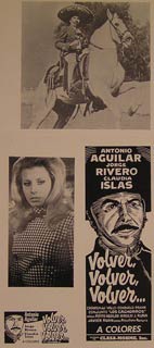 Item #55-2556 Volver, volver, volver... Movie poster. (Cartel de la Película). Jorge Rivero...