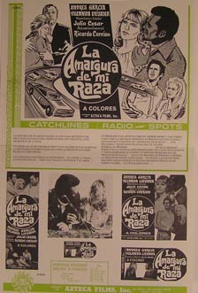 Item #55-2558 La Amargura de mi Raza. Movie poster. (Cartel de la Película). Andres Garcia...