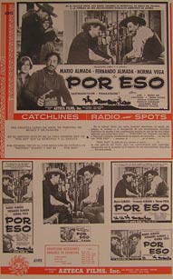 Item #55-2571 Por Eso. Movie poster. (Cartel de la Película). Mário Almada...