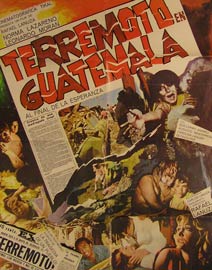 Item #55-2691 Terremoto en Guatamala. Movie poster. (Cartel de la Película). Leonardo Moran Dirección: Rafael Lanuza. Con Norma Lazareno, Guillermo Andreu.