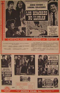 Item #55-2713 Los Hombres No Lloran. Movie poster. (Cartel de la Película). Rodolfo de Anda...
