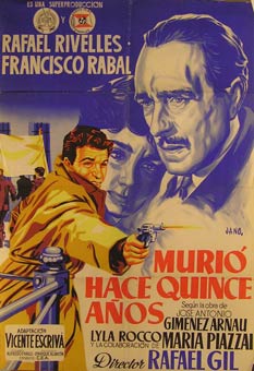 Item #55-2715 Murio Hace Quince Años. Movie poster. (Cartel de la Película). Francisco Raval...