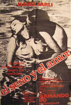 Item #55-2725 El Sexo y El Amor. Movie poster. (Cartel de la Película). Jorge Barreiro...