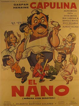 Direccin: Gilberto Martnez Solares. Con Carlos Agosti, Rocio Brambila, David Bravo - El Nano (Ninera Con Bigotes). Movie Poster. (Cartel de la Pelcula)