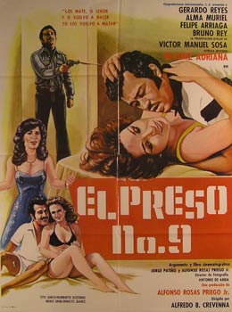 Item #55-2890 El Preso No. 9. Movie poster. (Cartel de la Película). Alma Muriel...