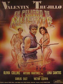 Item #55-2898 El Peligro de Muerte. Movie poster. (Cartel de la Película). Olivia Collins...