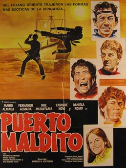 Direccin: Alfredo B. Crevenna. Con Mrio Almada, Fernando Almada, No Murayama - Puerto Maldito. Movie Poster. (Cartel de la Pelcula)