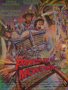 Item #55-2902 Panico en la Montana. Movie poster. (Cartel de la Película). Pedro Fernandez Dirección: Pedro Galindo III. Con Adalberto Martinez, Maria Rebeca.
