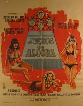 Direccin: Ral de Anda. Con Rodolfo de Anda, Christa Linder, Hernan Guido - Juegos de Alcoba. Movie Poster. (Cartel de la Pelcula)