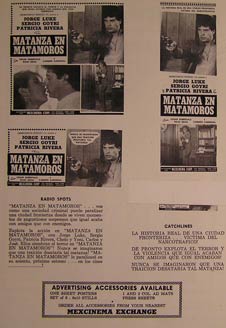 Item #55-2944 Matanza en Matamoros. Movie poster. (Cartel de la Película). Patricia Rivera...