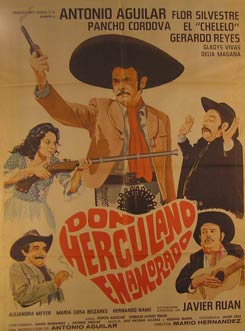 Item #55-3021 Don Herculano en Amorado. Movie poster. (Cartel de la Película). Flor Silvestre Dirección: Mario Hernandez. Con Antonio Aguilar, Pancho Cordova.