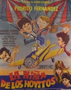 Direccin: Rubn Galindo. Con Joaqun Cordero, Maricruz Olivier, Usi Velasco - La Nina de Los Hoyitos. Movie Poster. (Cartel de la Pelcula)