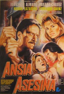 Item #55-3079 Ansia Asesina. Movie poster. (Cartel de la Película). Roxana Chavez...
