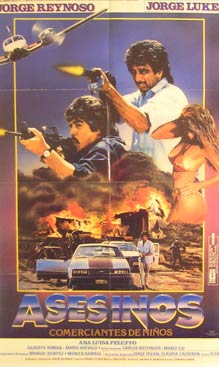 Direccin: Fernando Durn Rojas. Con Mario Arevalo, Manuel Benitez, Mario Cid - Asesinos: Comerciantes de Ninos. Movie Poster. (Cartel de la Pelcula)