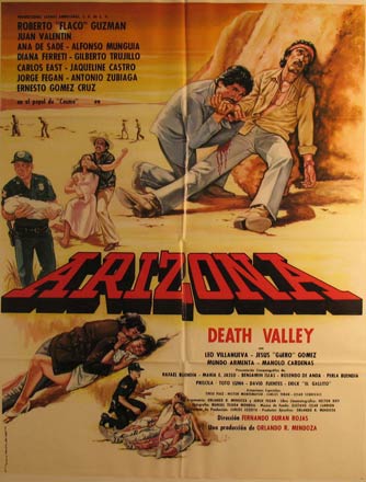 Item #55-3087 Arizona: Death Valley. Movie poster. (Cartel de la Película). Juan Valentin Dirección: Fernando Durán Rojas. Con Roberto Guzmán, Ana De Sade.