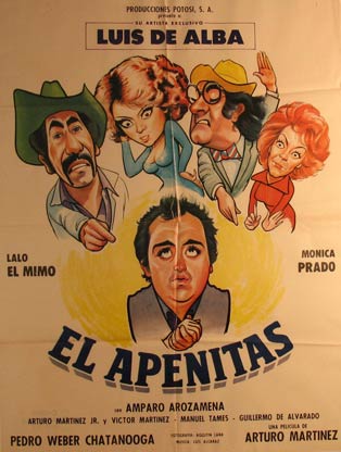 Item #55-3107 El Apenitas. Movie poster. (Cartel de la Película). Eduardo de la Pena Dirección: Arturo Martinez. Con Luis de Alba, Monica Prado.
