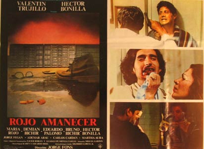 Direccin: Jorge Fons. Con Hector Bonilla, Maria Rojo, Jorge Fegan - Rojo Amanecer. Movie Poster. (Cartel de la Pelcula)