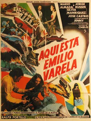 Direccin: Rafael Portillo. Con Mario Almada, Silvia Manriquez, Jorge Russek - Aqui Esta Emilio Varela. Movie Poster. (Cartel de la Pelcula)