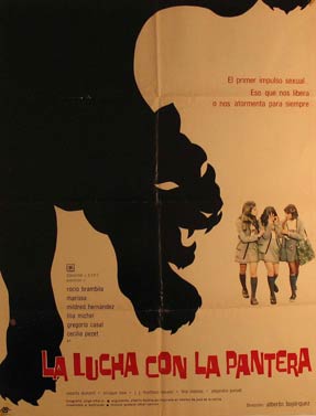 Item #55-3119 La Lucha con la Pantera. Movie poster. (Cartel de la Película). Marissa Makendosky...